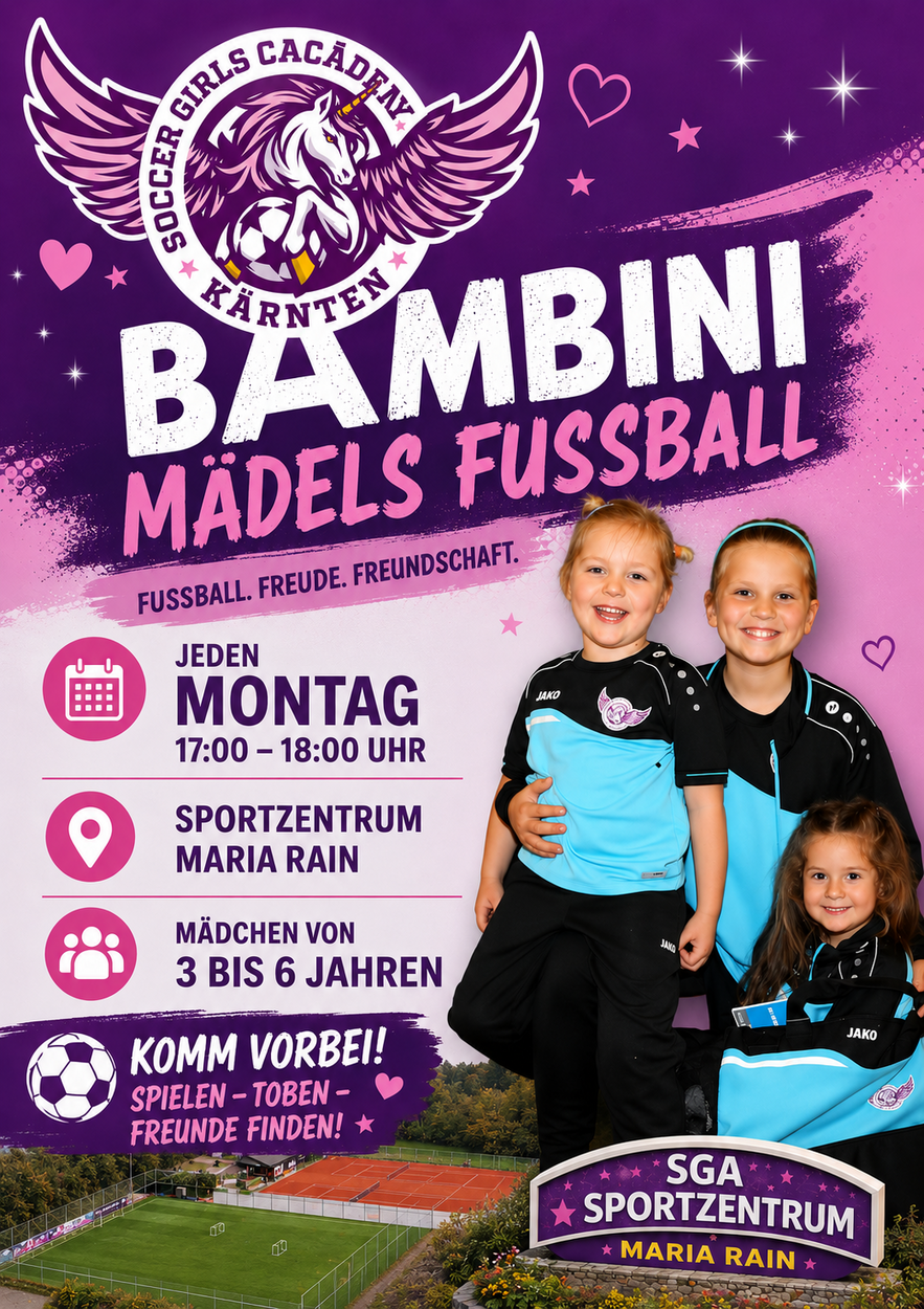 BAMBINI MÄDELS FUSSBALL BEI DER SOCCER GIRLS ACADEMY KÄRNTEN